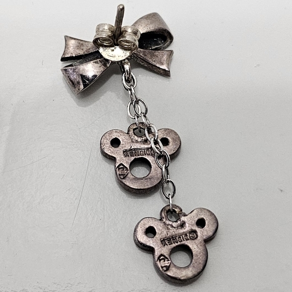 🇨🇦 Birks Disney Mickey Mouse Sterling Silver & Marcasite Gemstone Earring - Picture 8 of 9